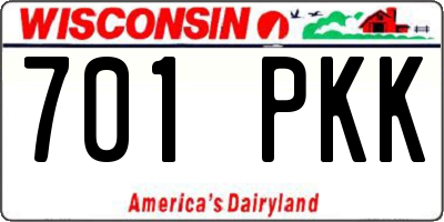 WI license plate 701PKK