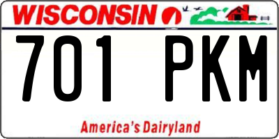 WI license plate 701PKM