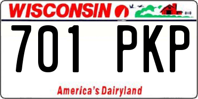 WI license plate 701PKP