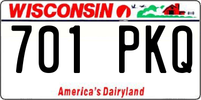 WI license plate 701PKQ