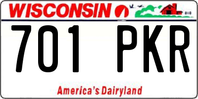 WI license plate 701PKR