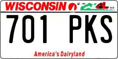 WI license plate 701PKS