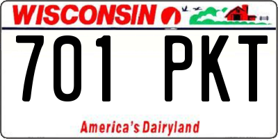 WI license plate 701PKT