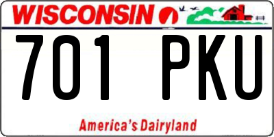 WI license plate 701PKU