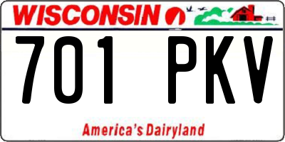 WI license plate 701PKV