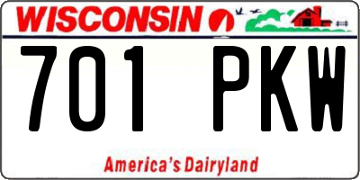 WI license plate 701PKW