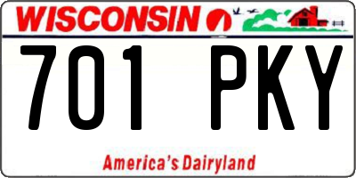 WI license plate 701PKY