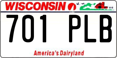 WI license plate 701PLB
