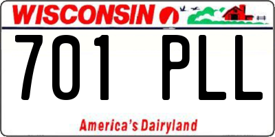 WI license plate 701PLL