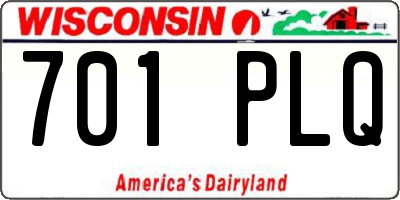 WI license plate 701PLQ