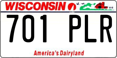 WI license plate 701PLR