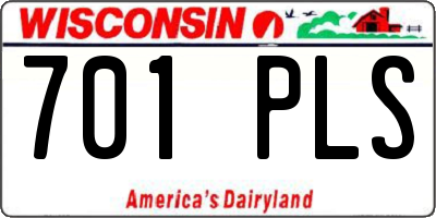 WI license plate 701PLS
