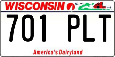WI license plate 701PLT