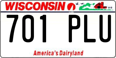 WI license plate 701PLU