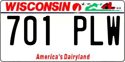 WI license plate 701PLW