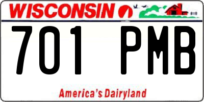 WI license plate 701PMB