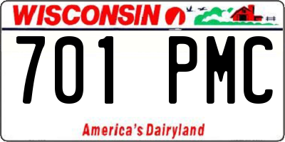WI license plate 701PMC