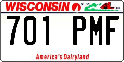 WI license plate 701PMF