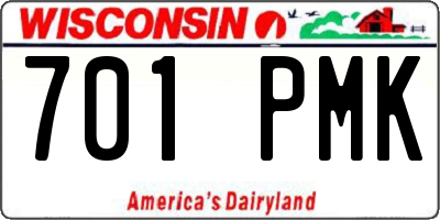 WI license plate 701PMK