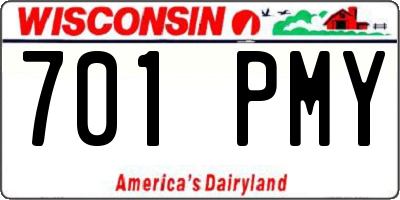 WI license plate 701PMY