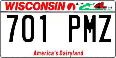 WI license plate 701PMZ