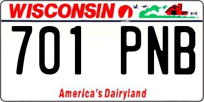 WI license plate 701PNB