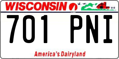 WI license plate 701PNI