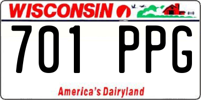 WI license plate 701PPG