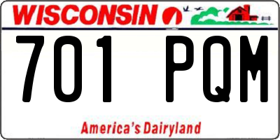 WI license plate 701PQM