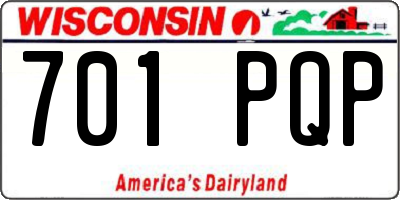 WI license plate 701PQP