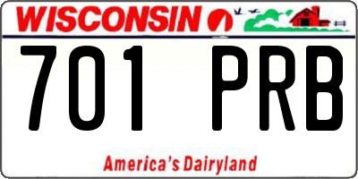 WI license plate 701PRB