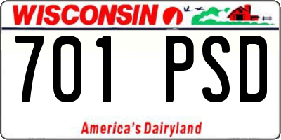 WI license plate 701PSD
