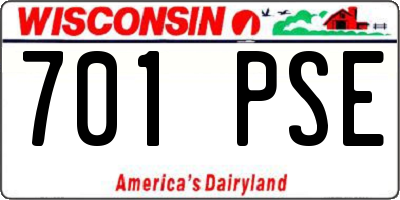 WI license plate 701PSE