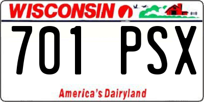 WI license plate 701PSX
