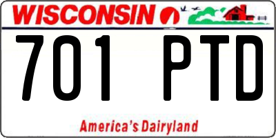 WI license plate 701PTD