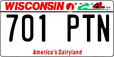 WI license plate 701PTN