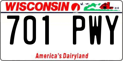 WI license plate 701PWY