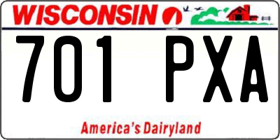 WI license plate 701PXA