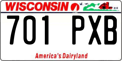 WI license plate 701PXB