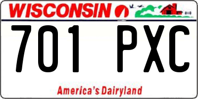 WI license plate 701PXC