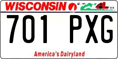 WI license plate 701PXG