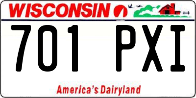 WI license plate 701PXI