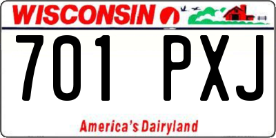WI license plate 701PXJ