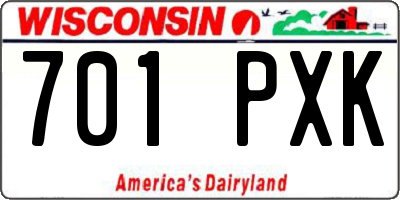 WI license plate 701PXK