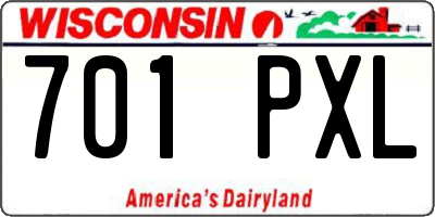 WI license plate 701PXL
