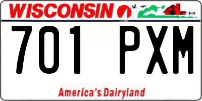 WI license plate 701PXM