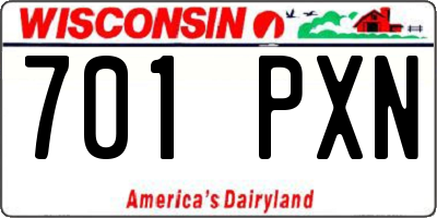 WI license plate 701PXN