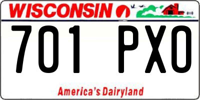 WI license plate 701PXO