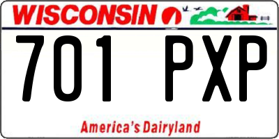 WI license plate 701PXP