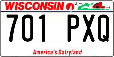 WI license plate 701PXQ